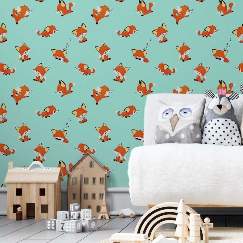 Papel de Parede Adesivo Raposa Catoon Ifantil N05066 - Papel na Parede