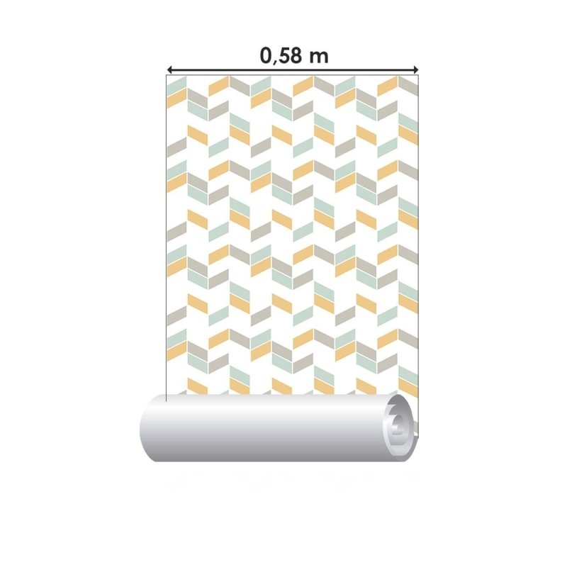 Papel de Parede Adesivo Releitura Chevron Amarelo N06294 - Papel na Parede