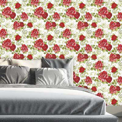 Papel de Parede Adesivo Rosas 210184 - Papel na Parede