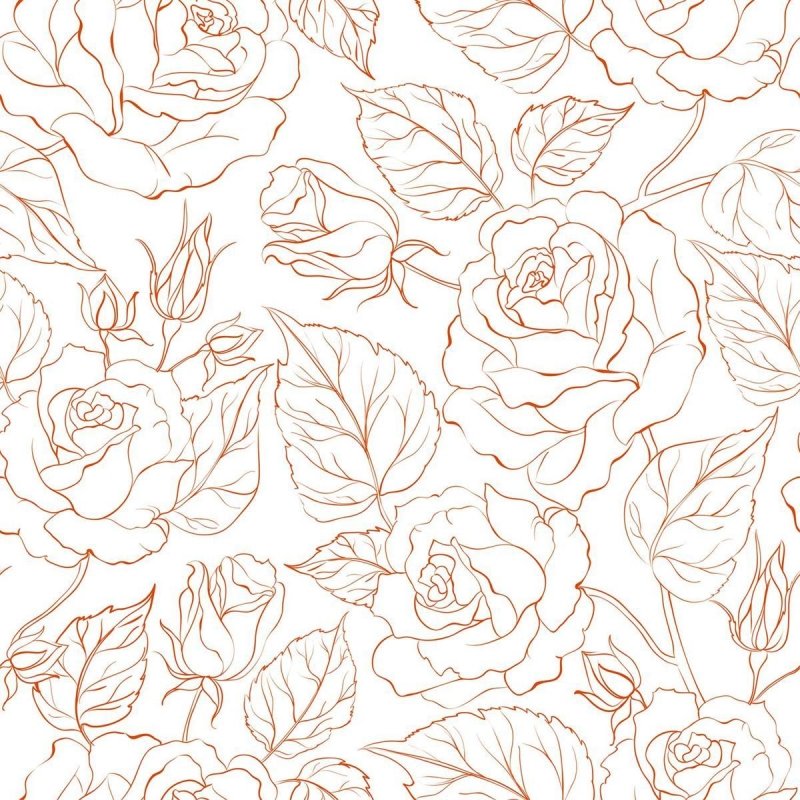 Papel de Parede Adesivo Rosas e folhas N03002 - Papel na Parede