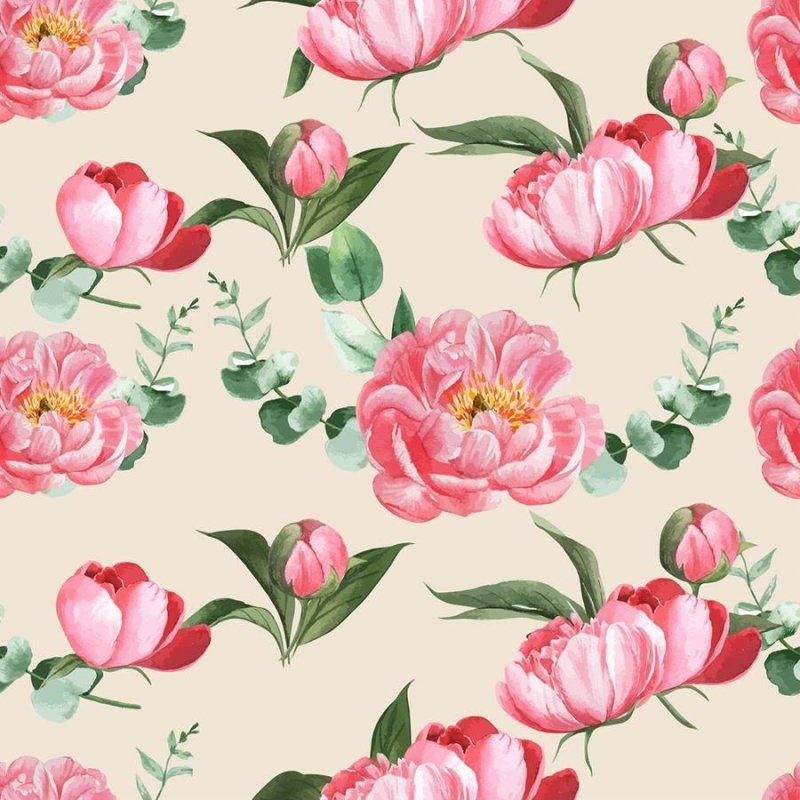 Papel de Parede Adesivo Rosas em Fundo Bege N06055 - Papel na Parede