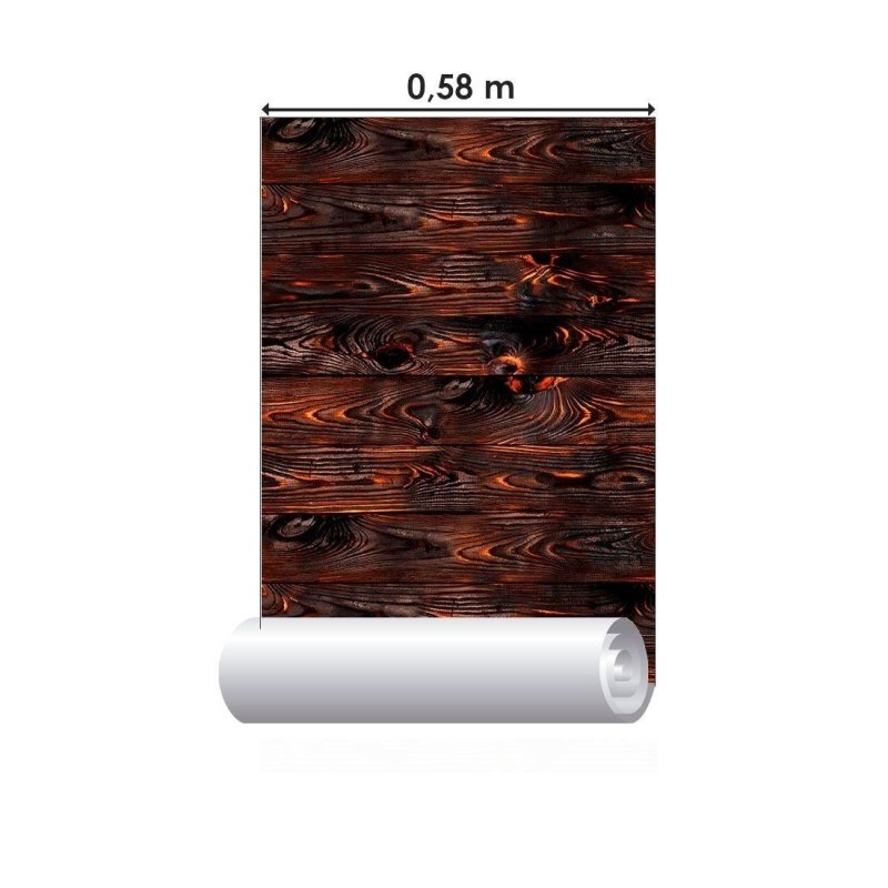 Papel de Parede Adesivo Rústico Madeira Marrom N012015 - Papel na Parede