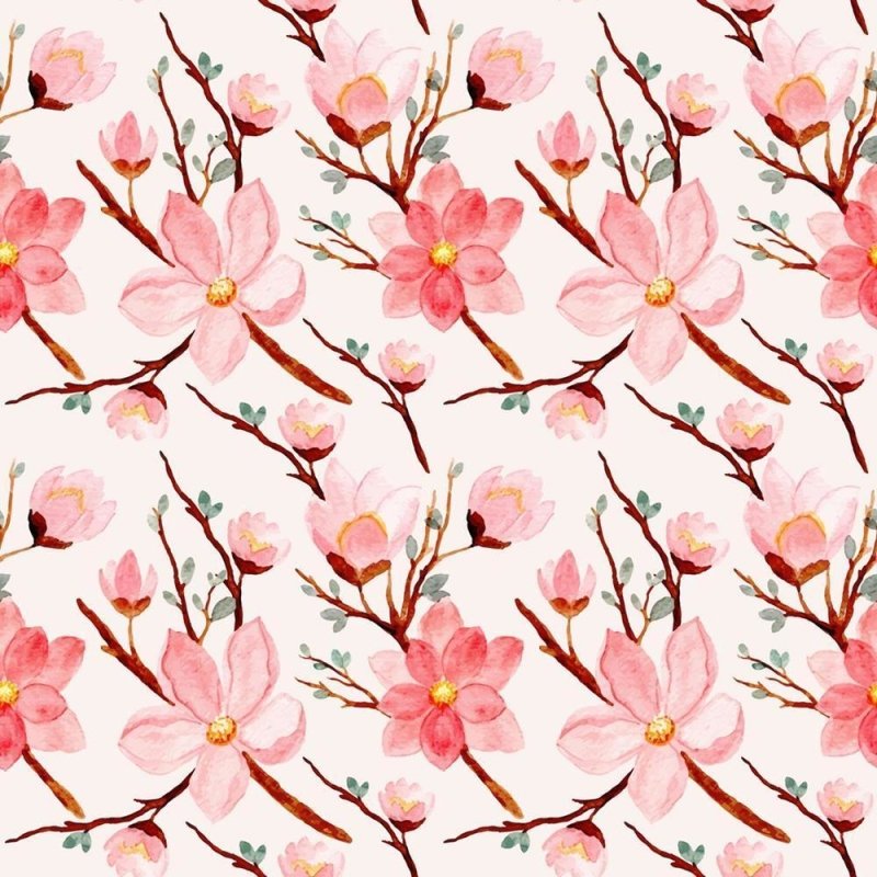 Papel de Parede Adesivo Sakura em Aquarela N08004 - Papel na Parede