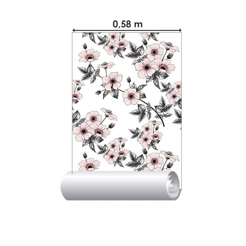 Papel de Parede Adesivo Sakura Rosa N04086 - Papel na Parede