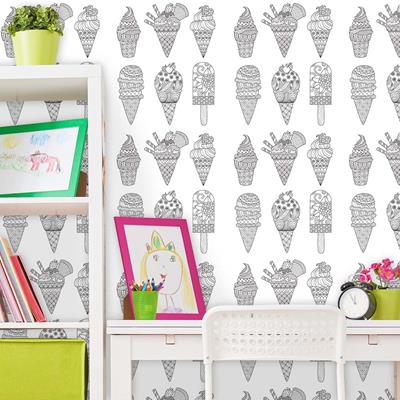 Papel de Parede Adesivo Sorvetes para Colorir 363812960 - Papel na Parede