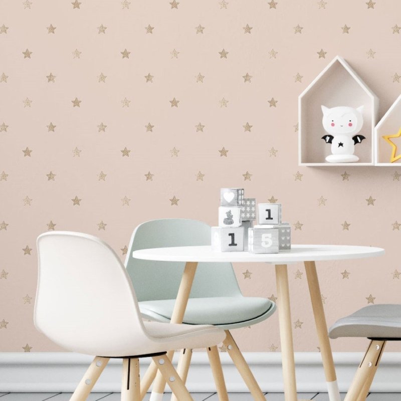 Papel de Parede Adesivo Stars Rosé Gold N019070 - Papel na Parede