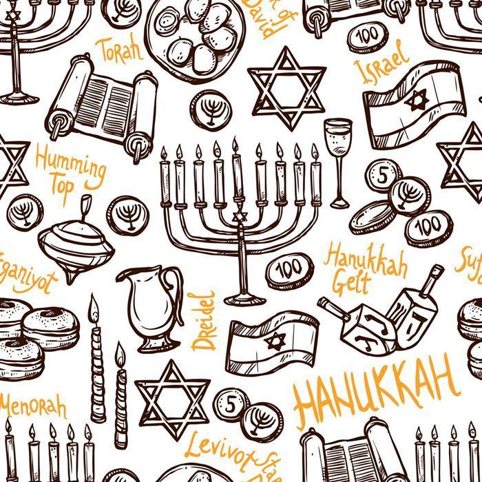 Papel de Parede Adesivo Temática Judia Hanukkah N09040 - Papel na Parede