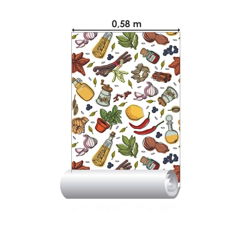 Papel de Parede Adesivo Temperos Mediterrâneos N04243 - Papel na Parede