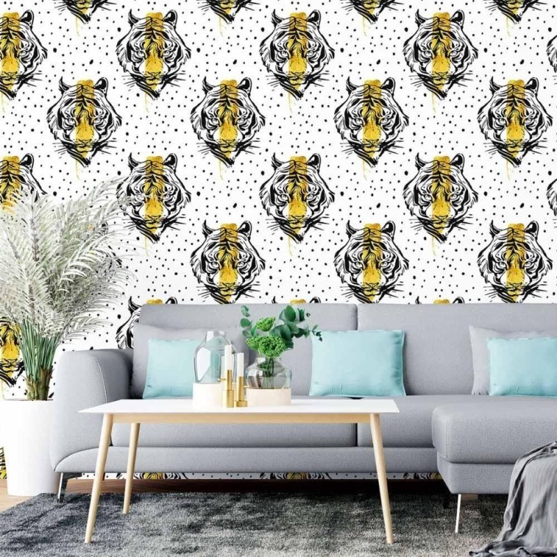 Papel de Parede Adesivo Tigre Artístico N015061 - Papel na Parede