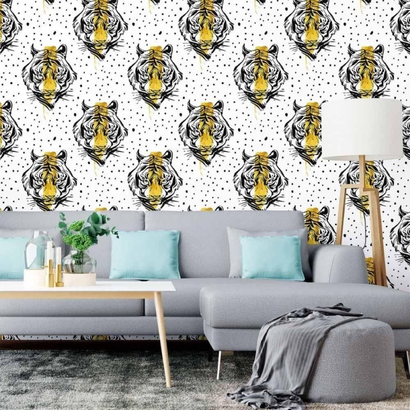 Papel de Parede Adesivo Tigre Artístico N015061 - Papel na Parede