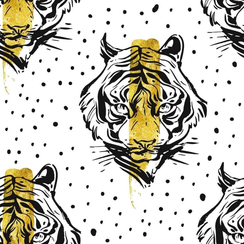 Papel de Parede Adesivo Tigre Artístico N015061 - Papel na Parede