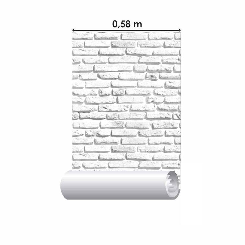 Papel de Parede Adesivo Tijolo Branco NP104 - Papel na Parede