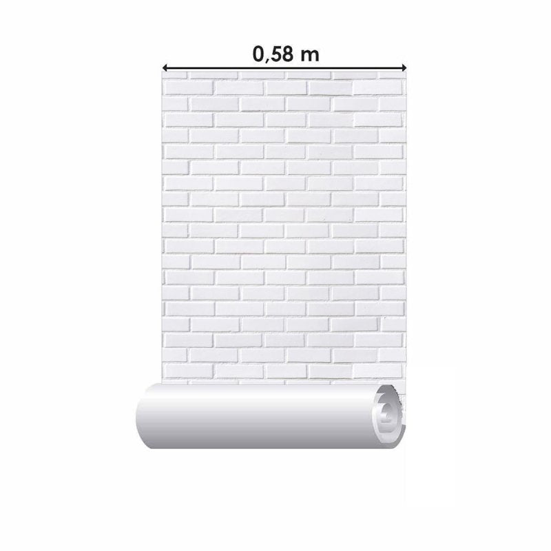 Papel de Parede Adesivo Tijolo Branco NP109 - Papel na Parede