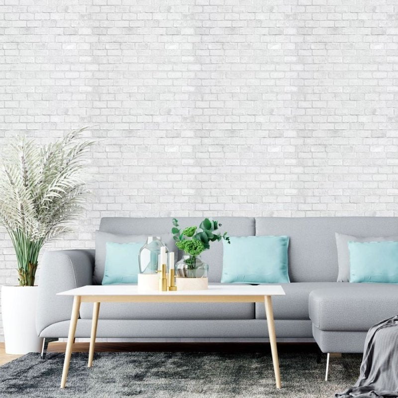 Papel de Parede Adesivo Tijolos Claros N015203 - Papel na Parede