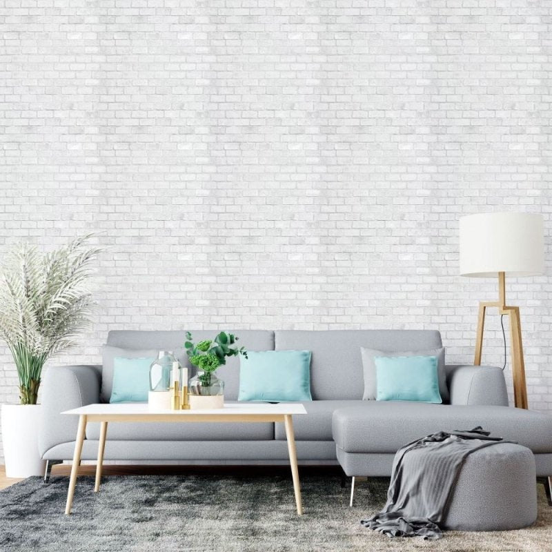 Papel de Parede Adesivo Tijolos Claros N015203 - Papel na Parede