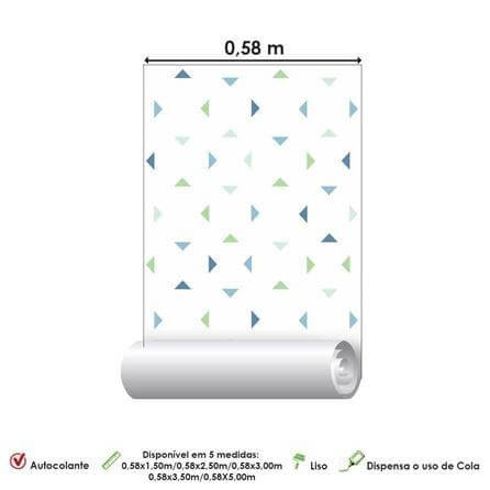 Papel de Parede Adesivo Triângulos Azul 36598 - Papel na Parede