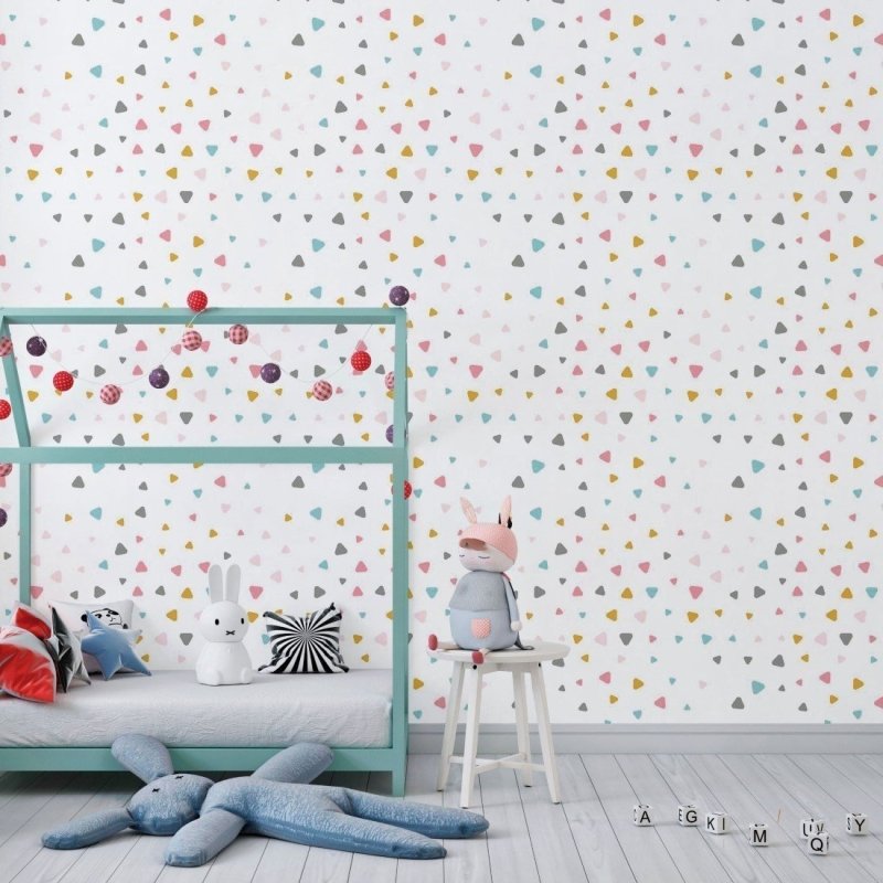 Papel de Parede Adesivo Triângulos Coloridos N018124 - Papel na Parede