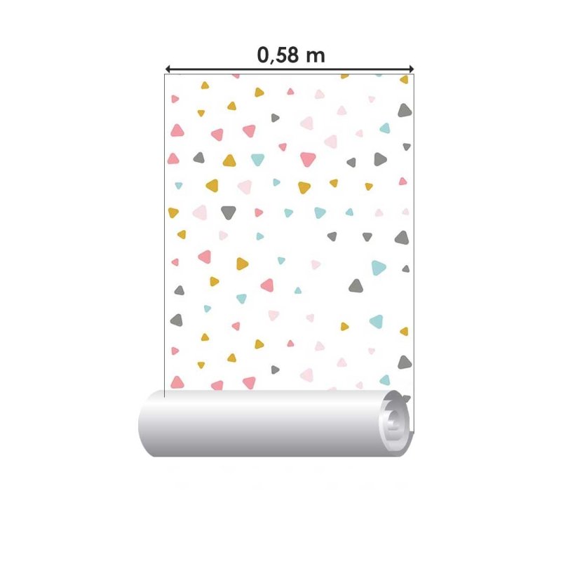 Papel de Parede Adesivo Triângulos Coloridos N018124 - Papel na Parede