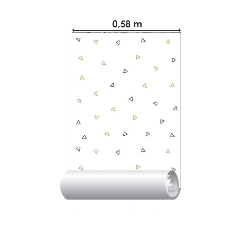 Papel de Parede Adesivo Triângulos Marrom N05039 - Papel na Parede