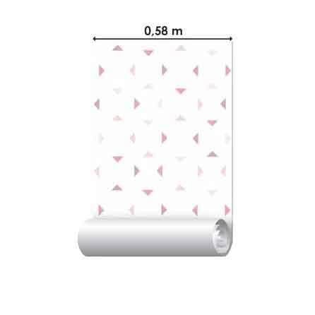 Papel de Parede Adesivo Triângulos Rosa 54652 - Papel na Parede