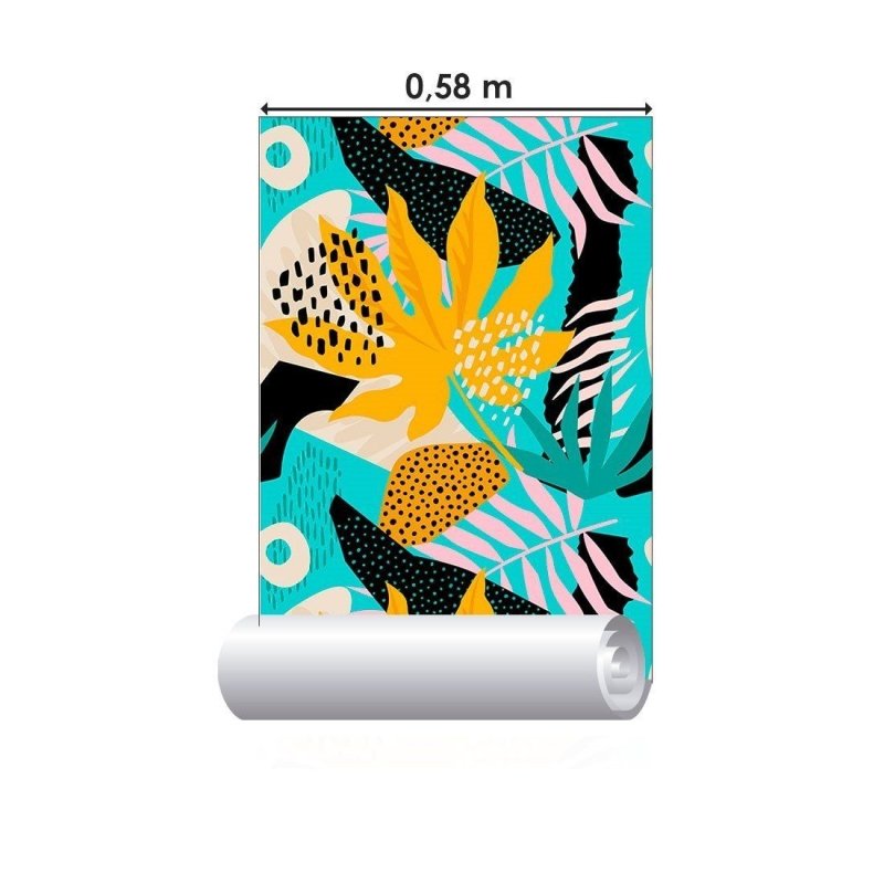 Papel de Parede Adesivo Tropical Abstrato N013062 - Papel na Parede