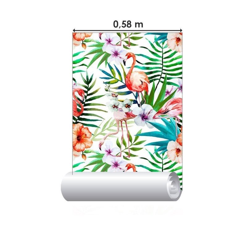 Papel de Parede Adesivo tropical flamingos N014087 - Papel na Parede