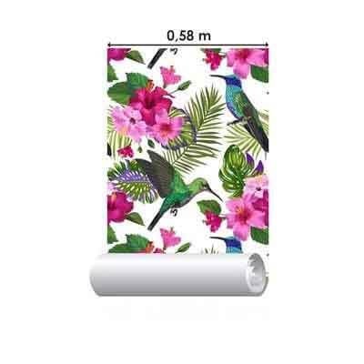 Papel de Parede Adesivo Tropical Flores N264 - Papel na Parede