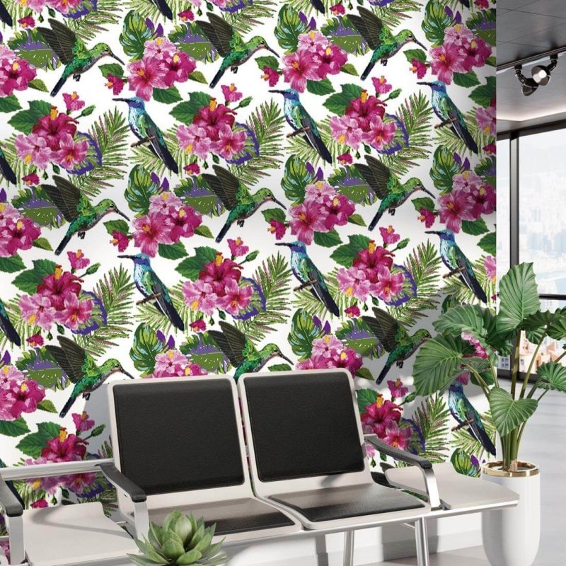 Papel de Parede Adesivo Tropical Flores N264 - Papel na Parede