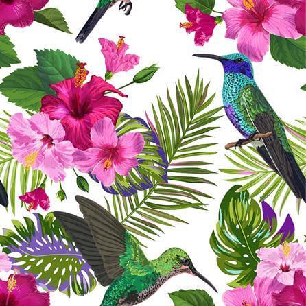 Papel de Parede Adesivo Tropical Flores N264 - Papel na Parede