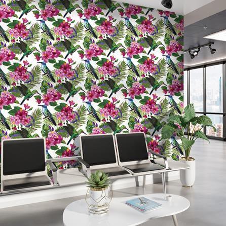 Papel de Parede Adesivo Tropical Flores N264 - Papel na Parede