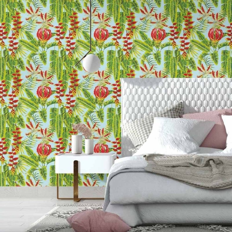 Papel de Parede Adesivo tropical folhas N014049 - Papel na Parede