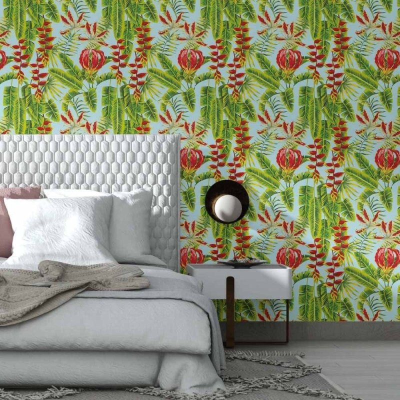 Papel de Parede Adesivo tropical folhas N014049 - Papel na Parede
