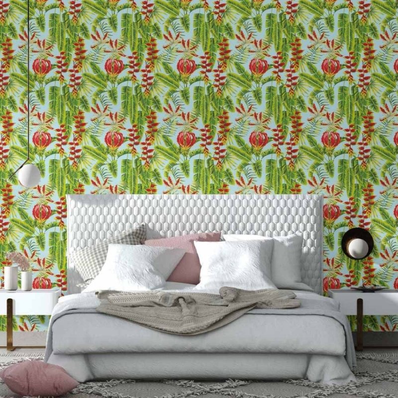 Papel de Parede Adesivo tropical folhas N014049 - Papel na Parede