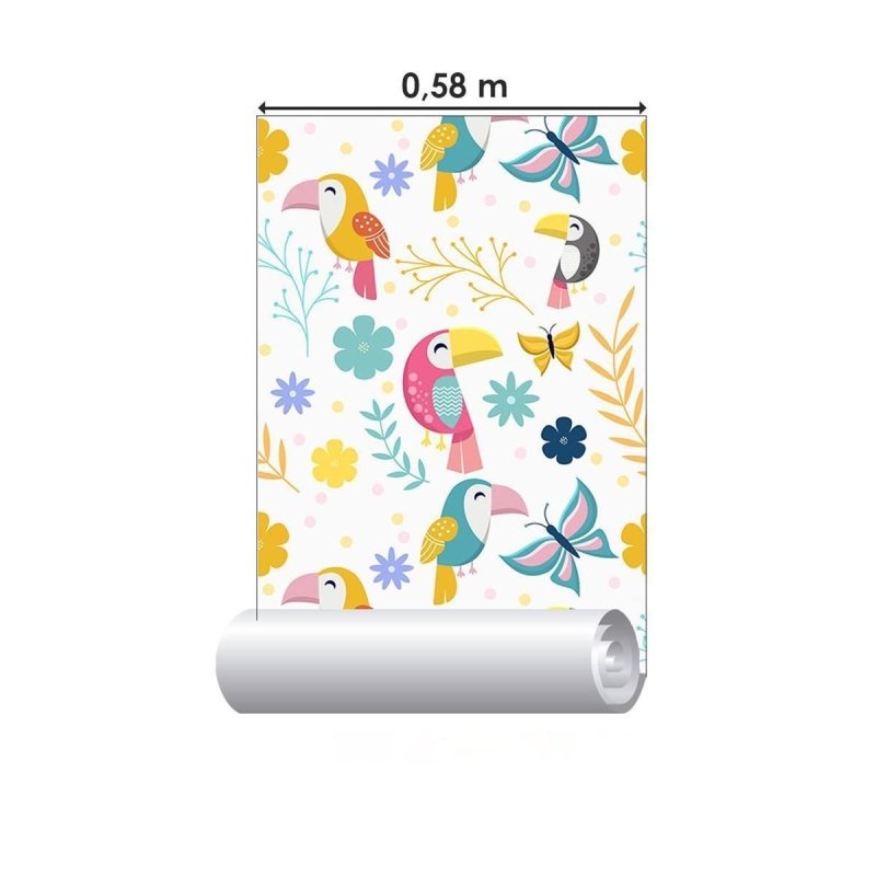 Papel de Parede Adesivo Tucanos Tropicais N09101 - Papel na Parede