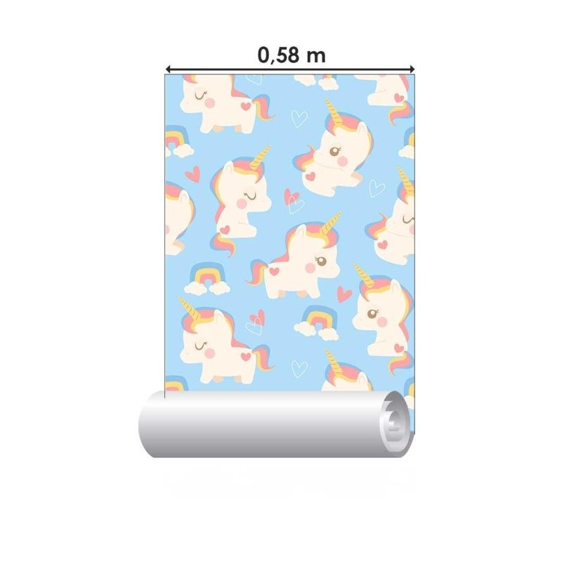 Papel de Parede Adesivo Unicórnio baby N03041 - Papel na Parede