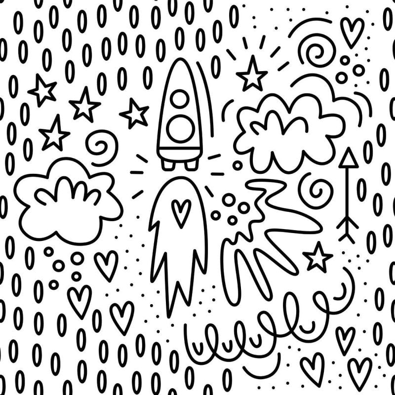 Papel de Parede Adesivo Universo Para Colorir N013248 - Papel na Parede