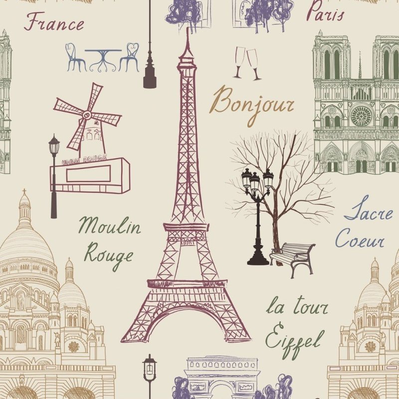 Papel de Parede Adesivo Viagem Paris N018114 - Papel na Parede