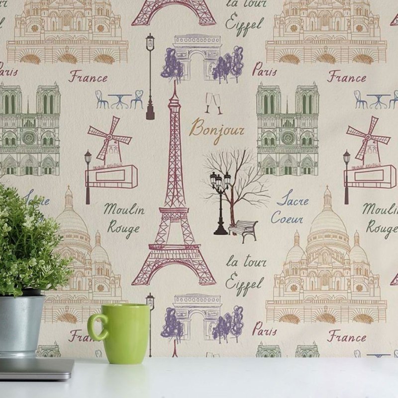 Papel de Parede Adesivo Viagem Paris N018114 - Papel na Parede