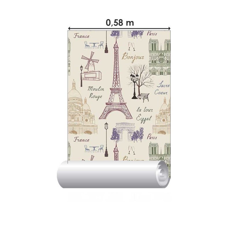 Papel de Parede Adesivo Viagem Paris N018114 - Papel na Parede