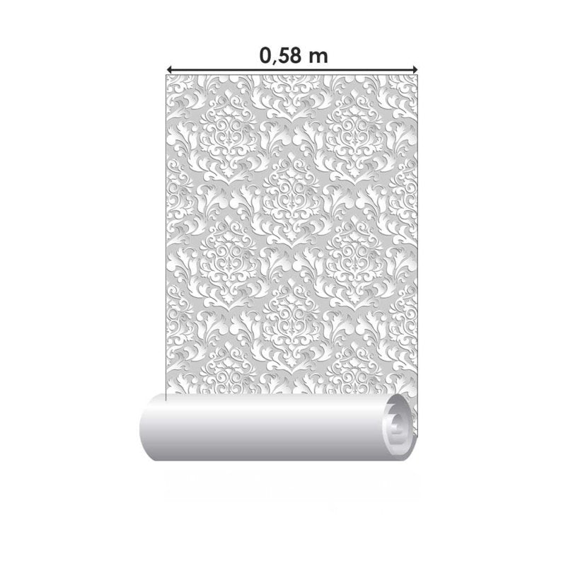 Papel de Parede Adesivo Vintage Cinza N03135 - Papel na Parede