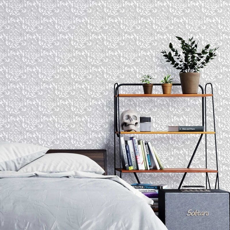 Papel de Parede Adesivo Vintage Cinza N03135 - Papel na Parede