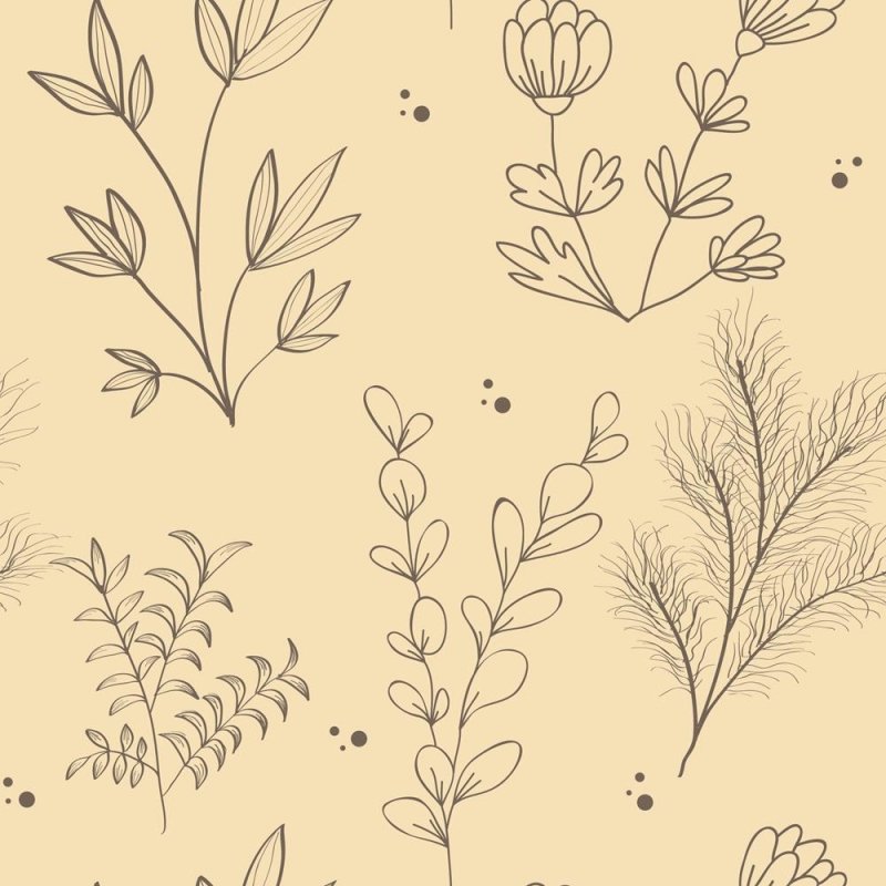 Papel de Parede Adesivo Vintage Floral amarelo N08059 - Papel na Parede