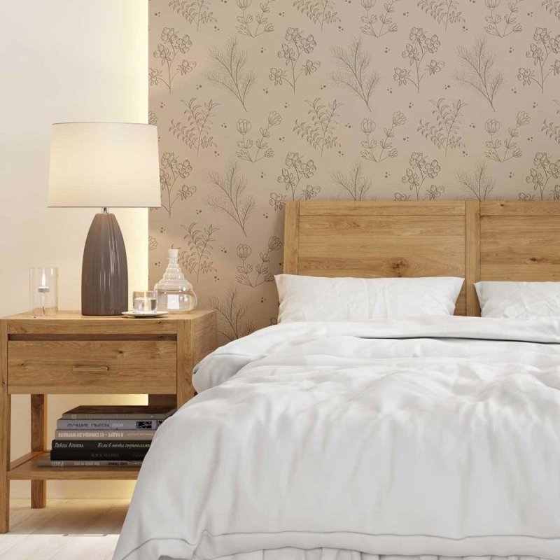 Papel de Parede Adesivo Vintage Floral Bege N08058 - Papel na Parede