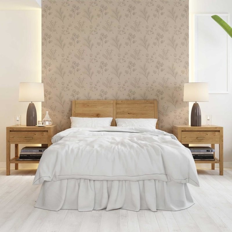 Papel de Parede Adesivo Vintage Floral Bege N08058 - Papel na Parede