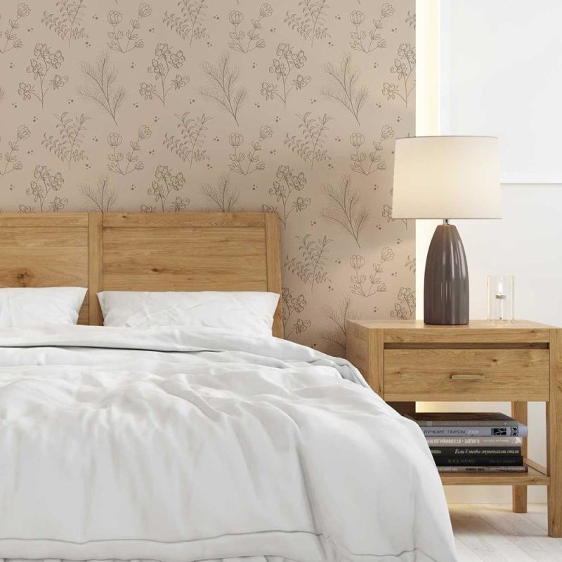 Papel de Parede Adesivo Vintage Floral Bege N08058 - Papel na Parede