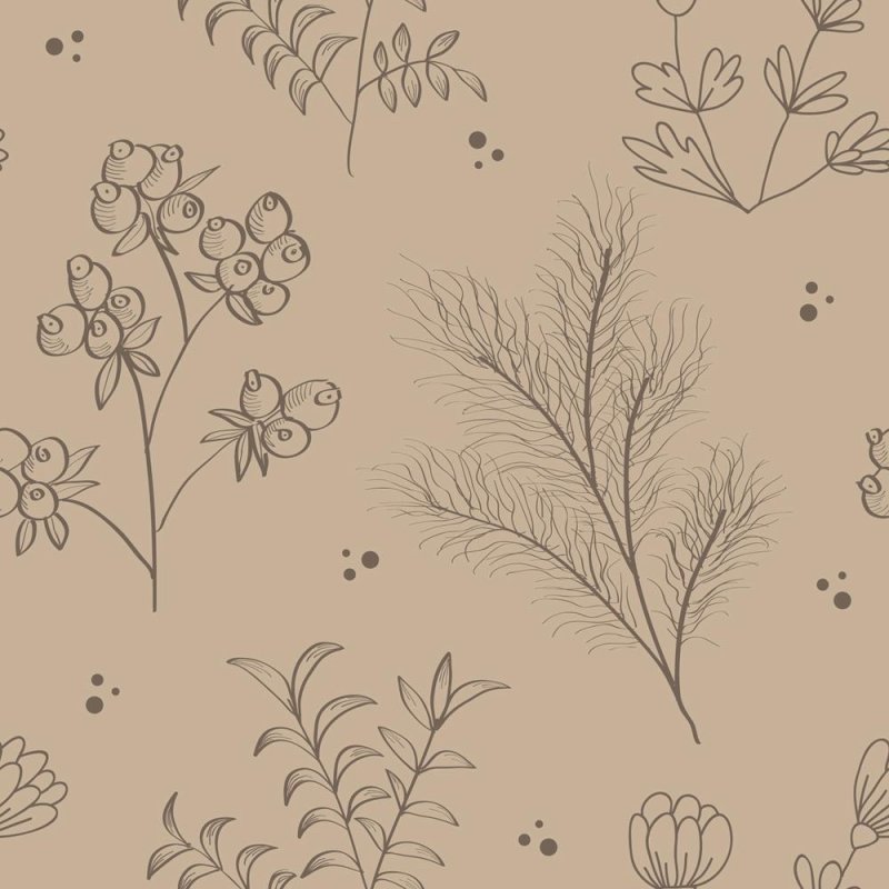 Papel de Parede Adesivo Vintage Floral Bege N08058 - Papel na Parede