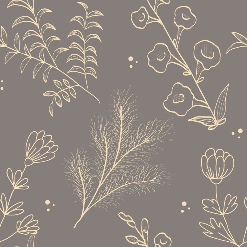 Papel de Parede Adesivo Vintage Floral Cinza N08057 - Papel na Parede
