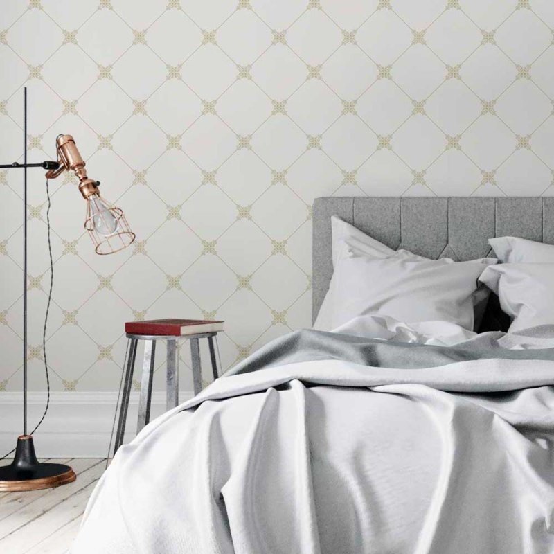 Papel de Parede Adesivo Vintage Geométrico Floral N05272 - Papel na Parede