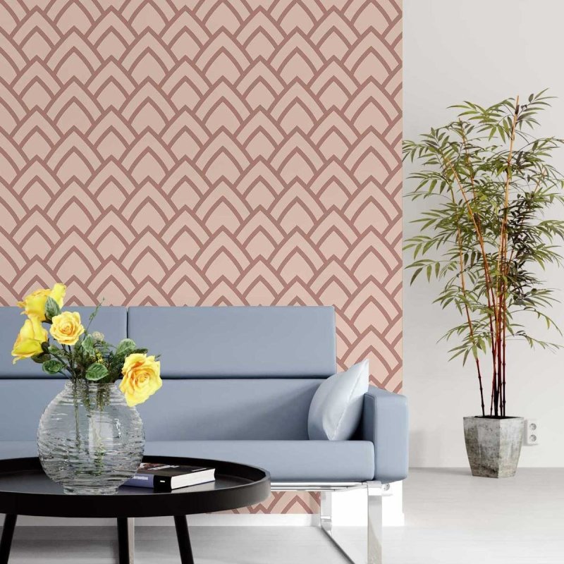 Papel de Parede Adesivo Vintage Geométrico Rosa N05286 - Papel na Parede