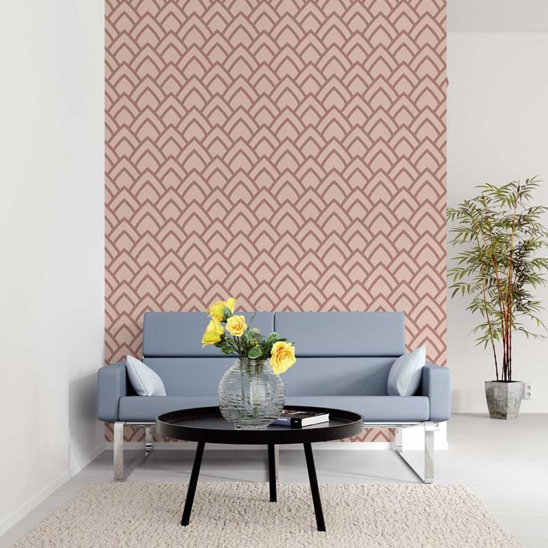 Papel de Parede Adesivo Vintage Geométrico Rosa N05286 - Papel na Parede